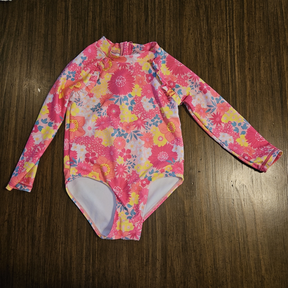 Betsey Johnson Kids Rashguard in Pink and Yellow Floral